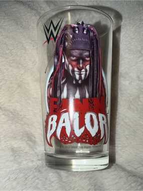 WWE Wrestling Finn Balor Demon King 2015 Graphic Print Etched Beer Glass Used PO